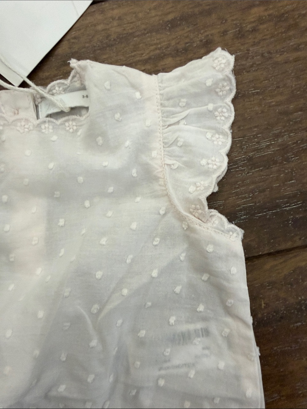 Zara Cream Dot-Texture Baby One-Piece Romper - Picture 3 of 5